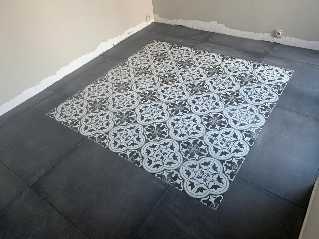 carrelage sol décoratif incrusté