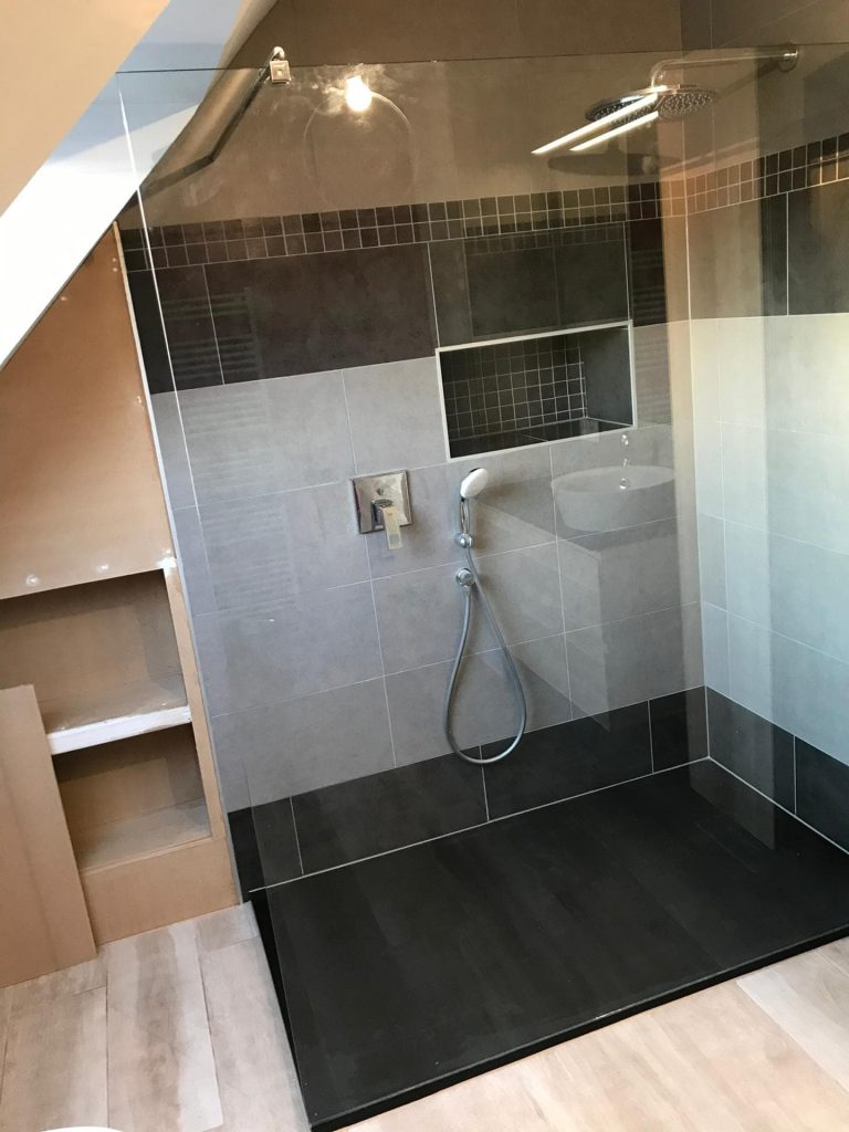 douche italienne carrelage mur et sol